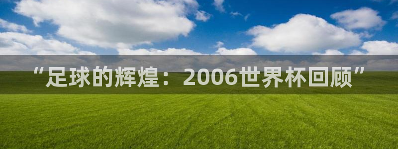 2026世界杯赛程时间表最新:“足球的辉煌:2006世界杯回顾”